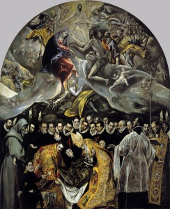 El entierro del Conde Orgaz, El Greco. En la Iglesia de Santo Tomé, Toledo. 