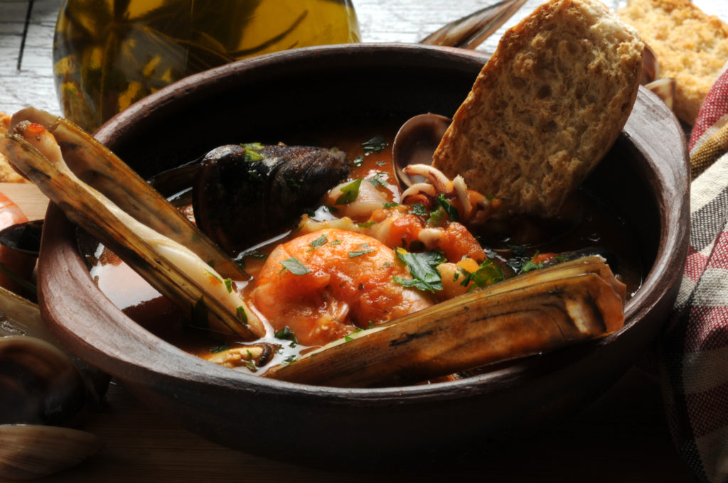 Traditional Canarian dish with seafood.