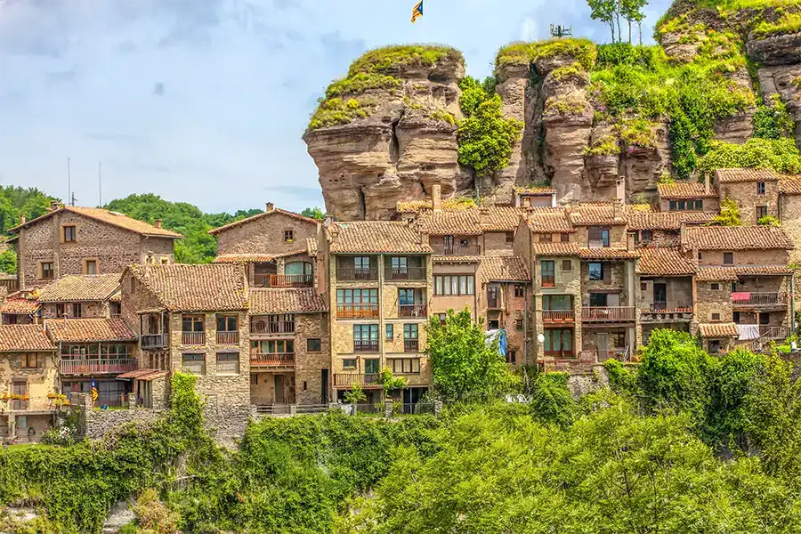 View of the village of Rupit i Pruit in Barcelona